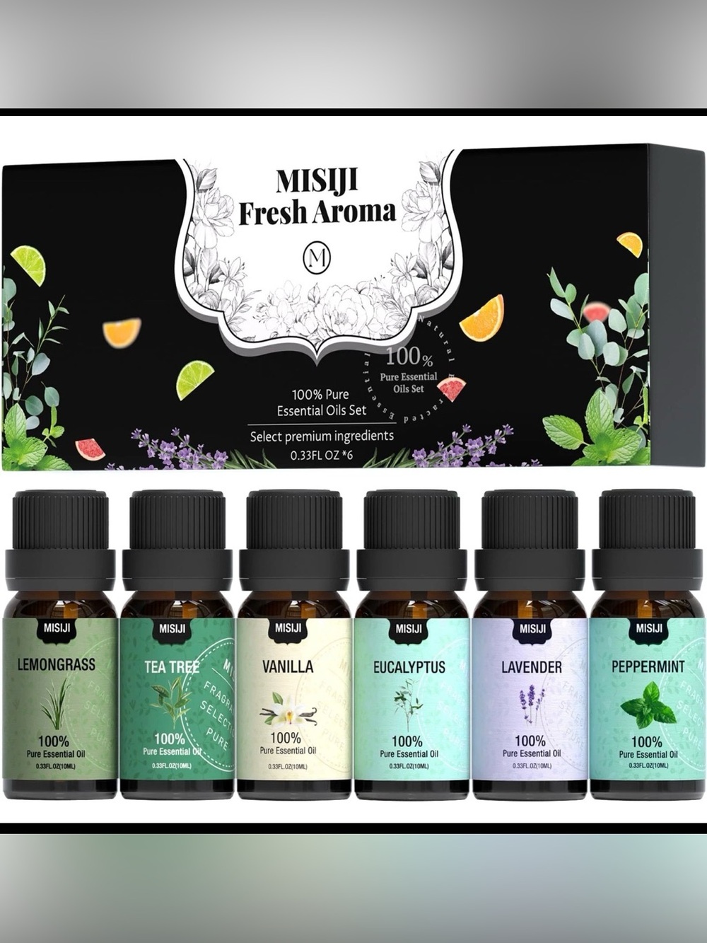 NWT MISIJI Fresh Aroma 100% Pure Essential Oils Set (6-pack)